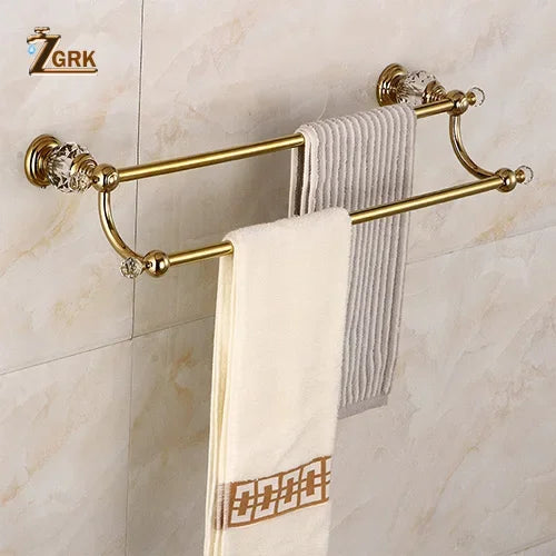 Zgrk Classical Bathroom Hardware Gold Polished Bath Wall-Mounted