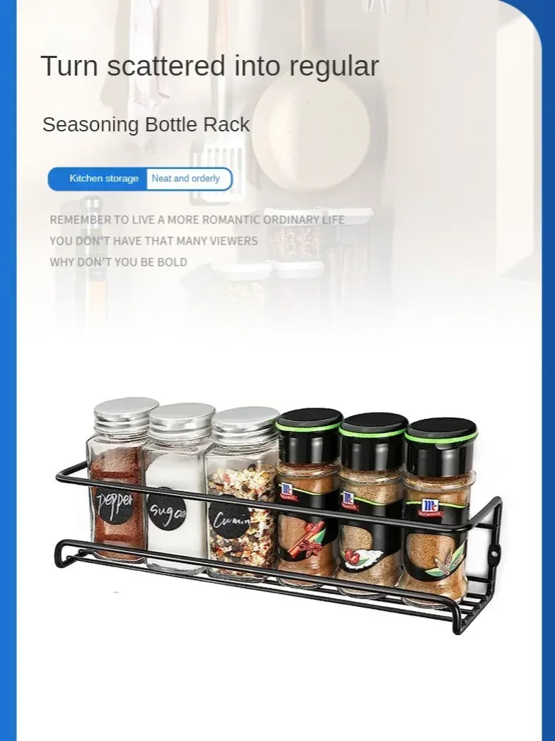 Spice Bottle Rack Wall-Mounted Storage Rack Suitable Organizer