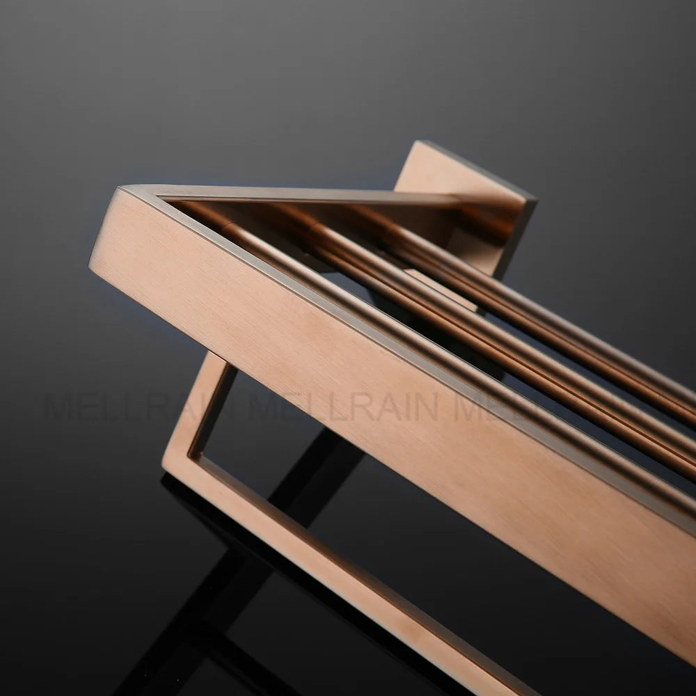 Brushed Rose Gold Bathroom Hardware Square Bath Toilet