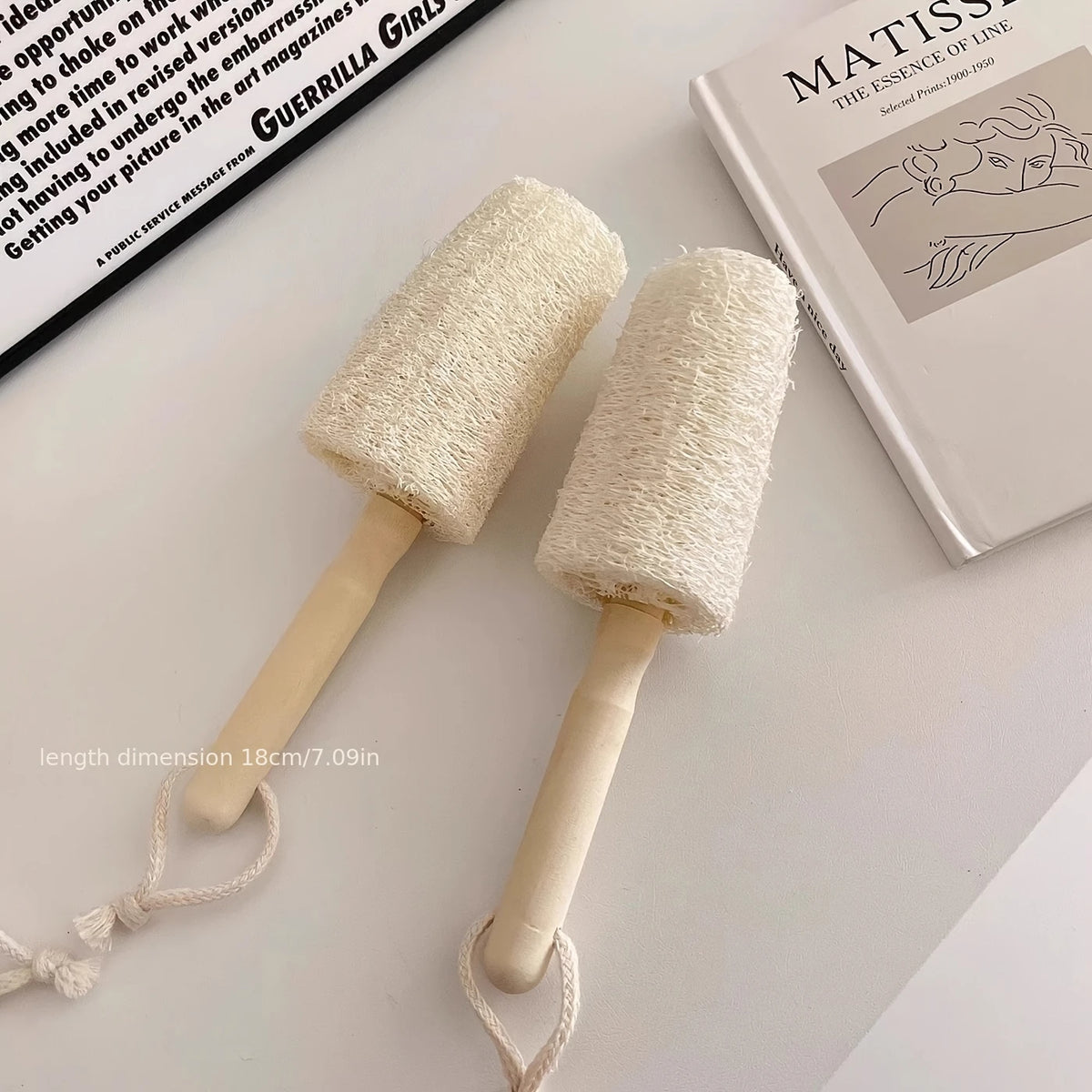 Wooden Handle Loofah Bottle Brush Pc - Eco-Friendly