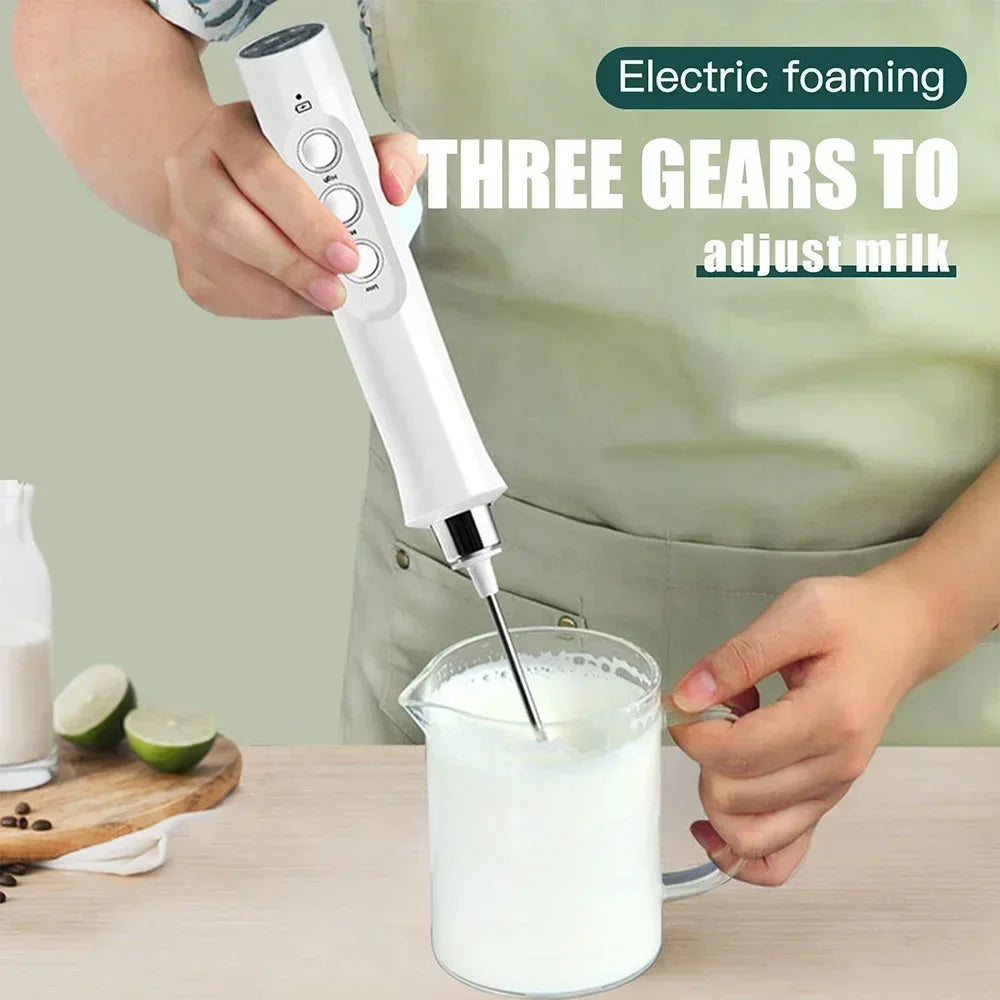 Usb Rechargeable Electric Milk Frother Mini Handheld Foam