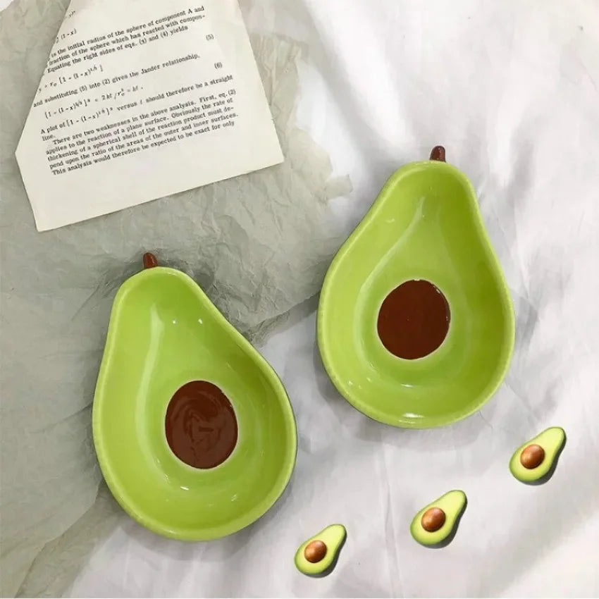 Creative Avocado Shaped Ceramic Dish Fruit Salad Plate