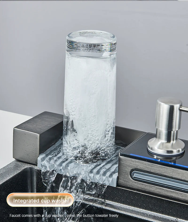 Grey Stainless Steel Digital Sink Cold Pull Out