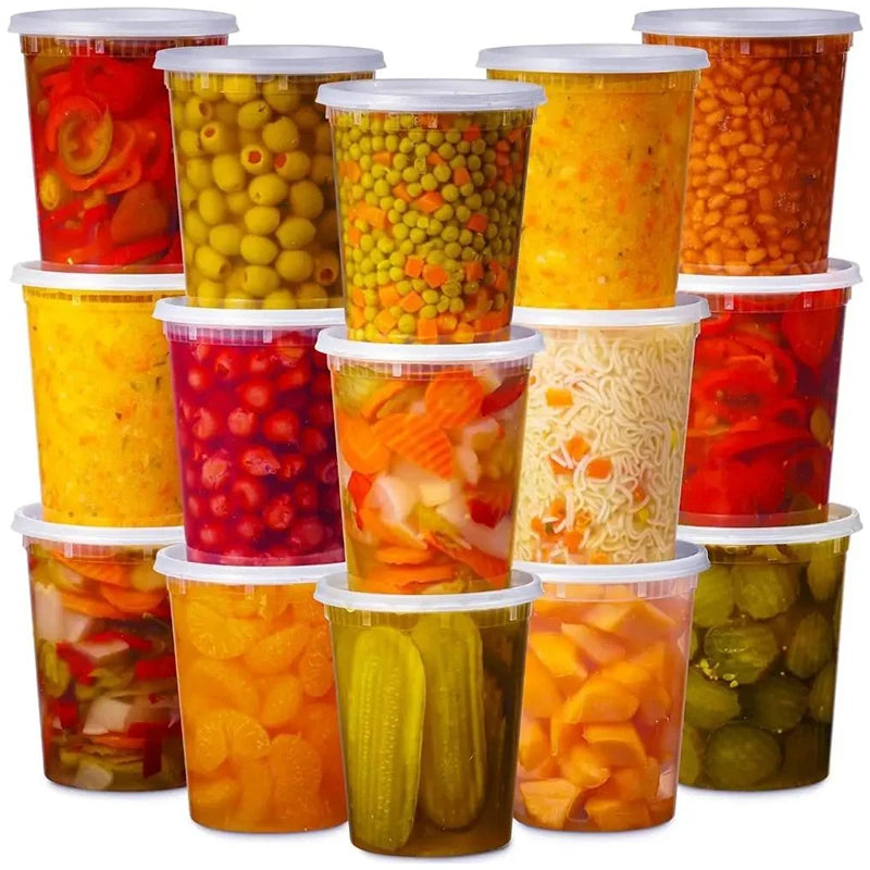 10pcs Clear Food-Grade Bpa-Free Storage Container Lid Microwave