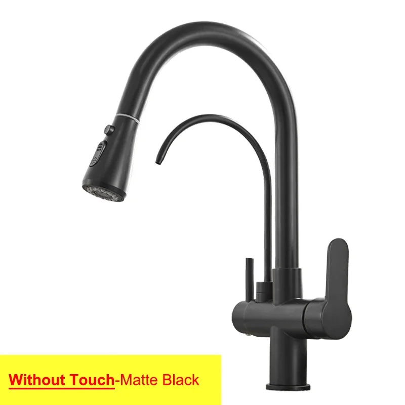 Waterfall Touch On Filter Faucets Brass Cold Pull