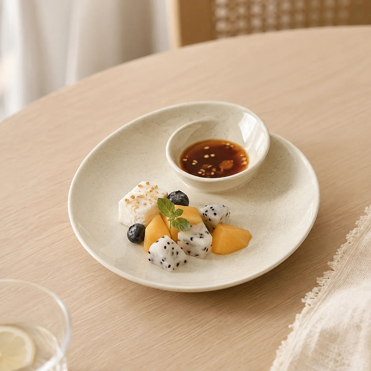 Ceramic Conch Plate Divided Dinner Plate Sauce Dish