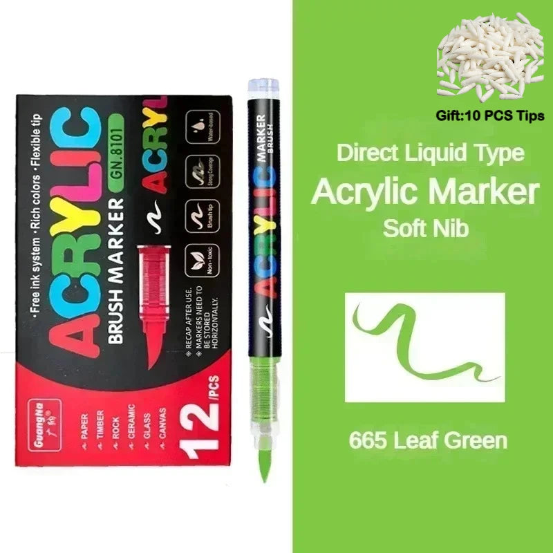 Guangna 12-360 Colors Acrylic Paint Pens Pencil Brush