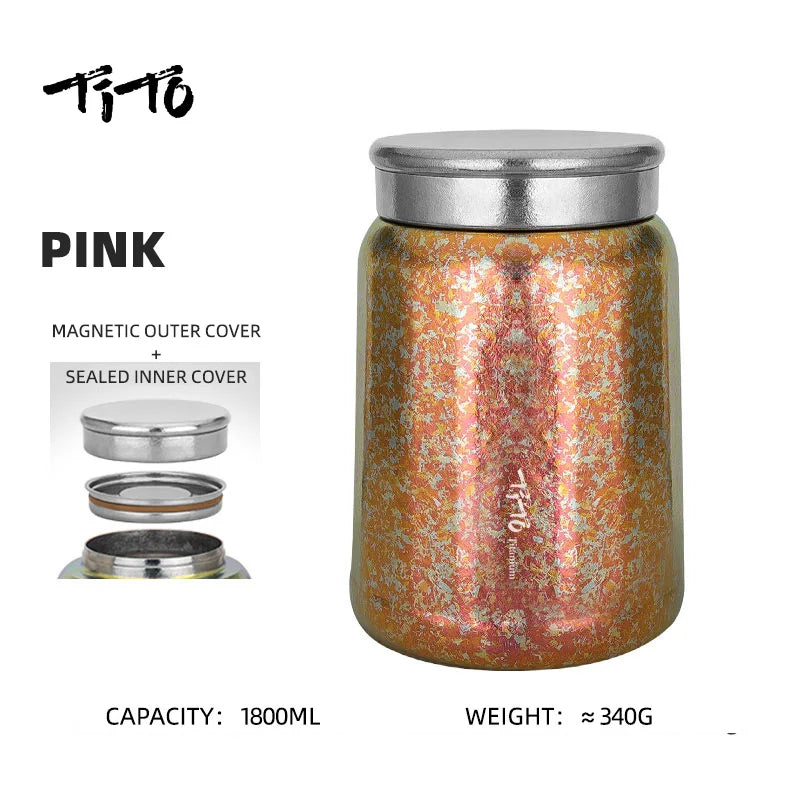 Tito Titanium Pure Titanium Tea Jar Large Storage