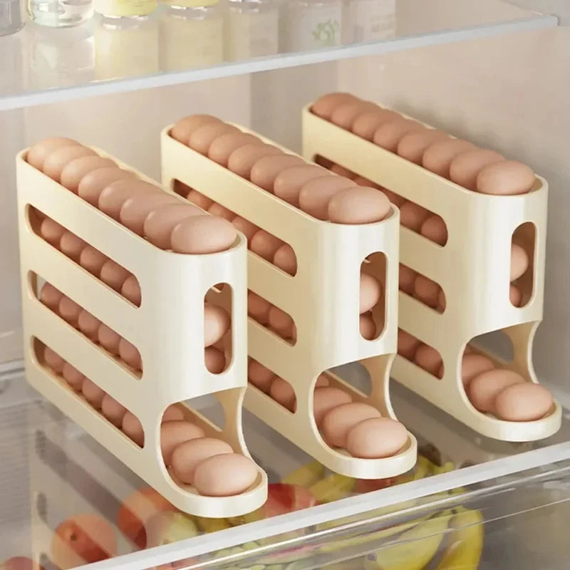2-3 Tier Rolling Egg Storage Container Refrigerator Holds