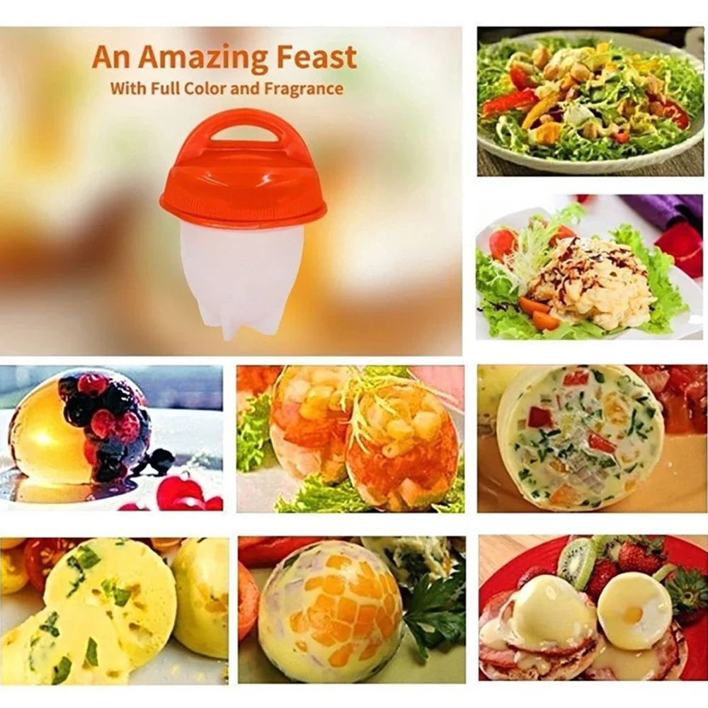 1/3/6pc Egg Poachers Cooker Silicone Non-Stick Egg Boiler