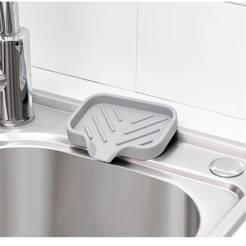 Sink Silicone Tray Drain Soap Sponge Storage Holder