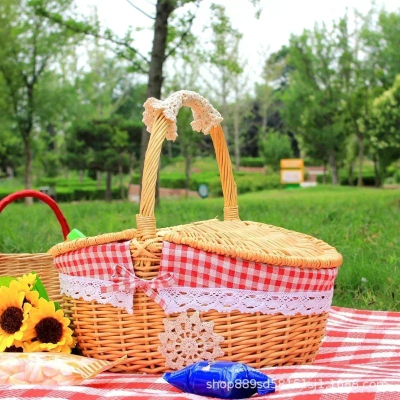 Camping Picnic Fruit Baskets Food Organizer Handmade Big