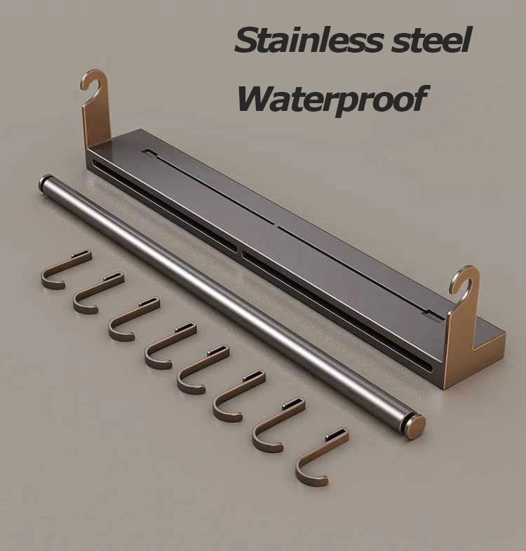 Stainless Steel Paper Towel Rack Wall Shelf Hook