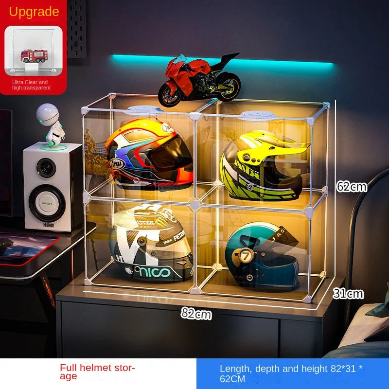 High Face Value Motorcycle Helmet Dustproof Storage Rack