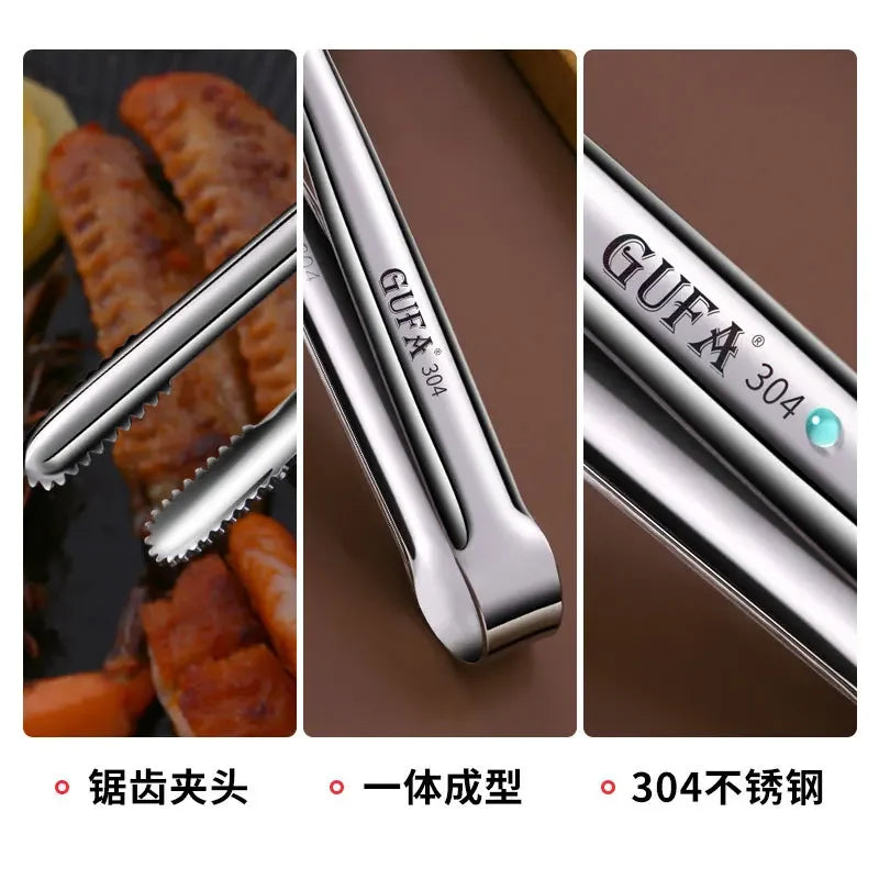 Stainless Steel Barbecue Tongs Japanese Bread Tongs Food