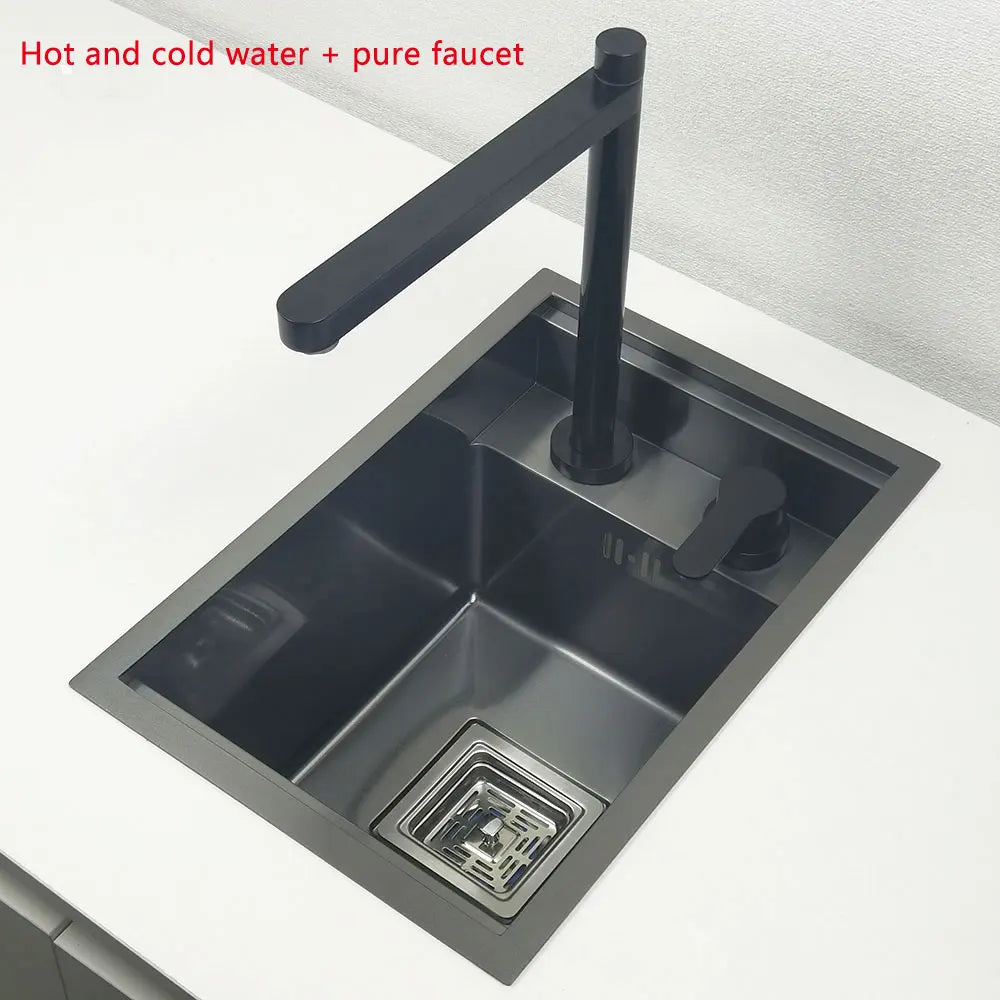 Black Sink Hidden Bowl Bar Small Size Sink
