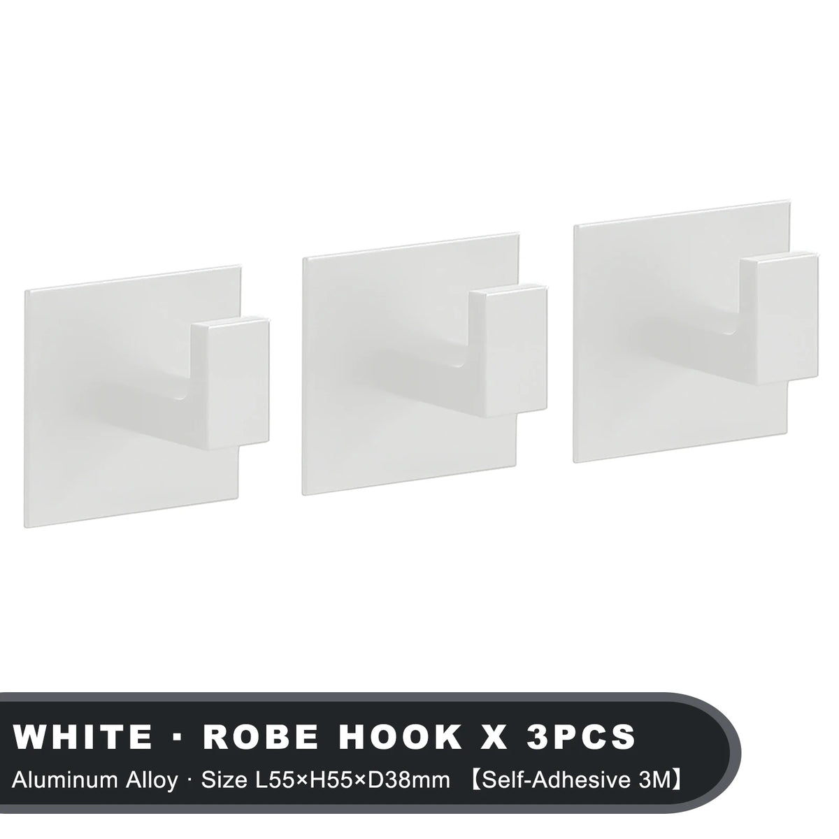 White Wall Hook Adhesive Towel Holder No Drill