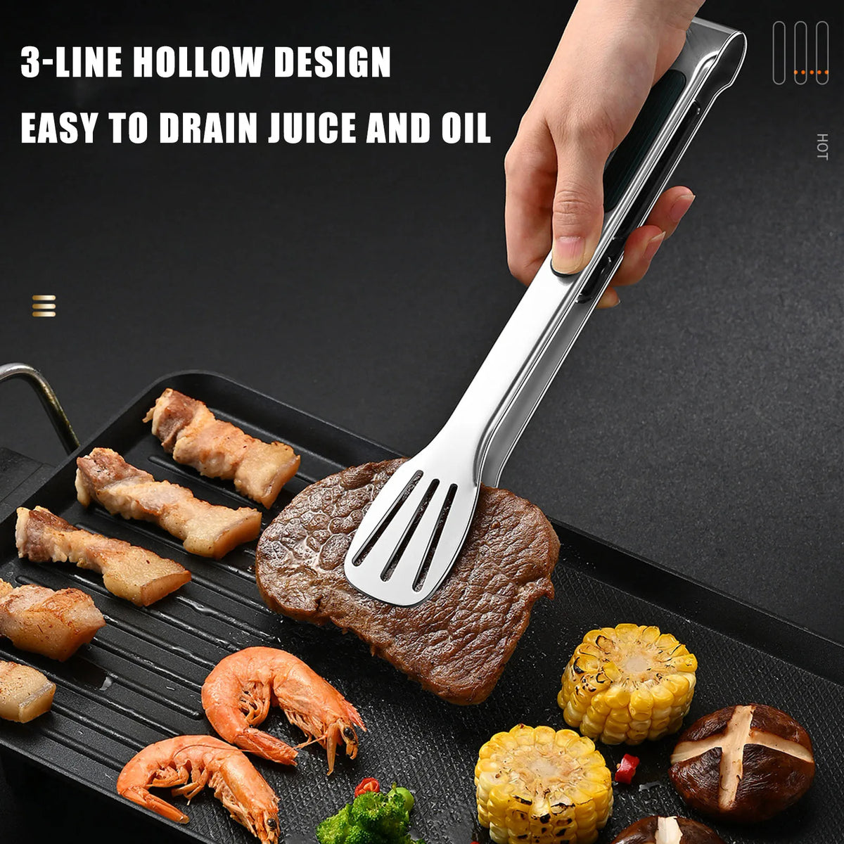 Stainless Steel Tongs Buffet Restaurant Cooking Tongs Suitable