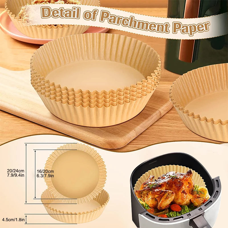 50/100pcs Air Fryer Disposable Paper Liner Airfryer Non-Stick