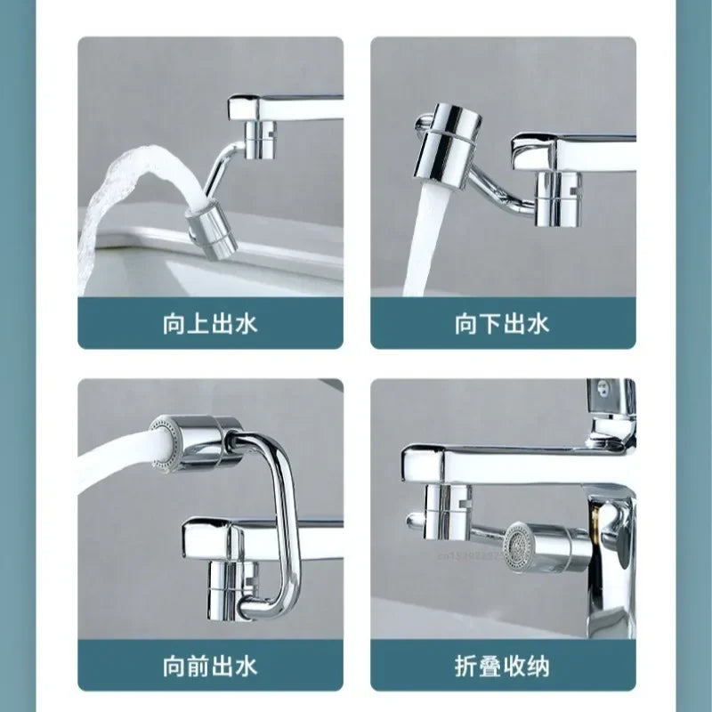 1pc 1080 Swivel Stainless Steel Faucet Extender Universal