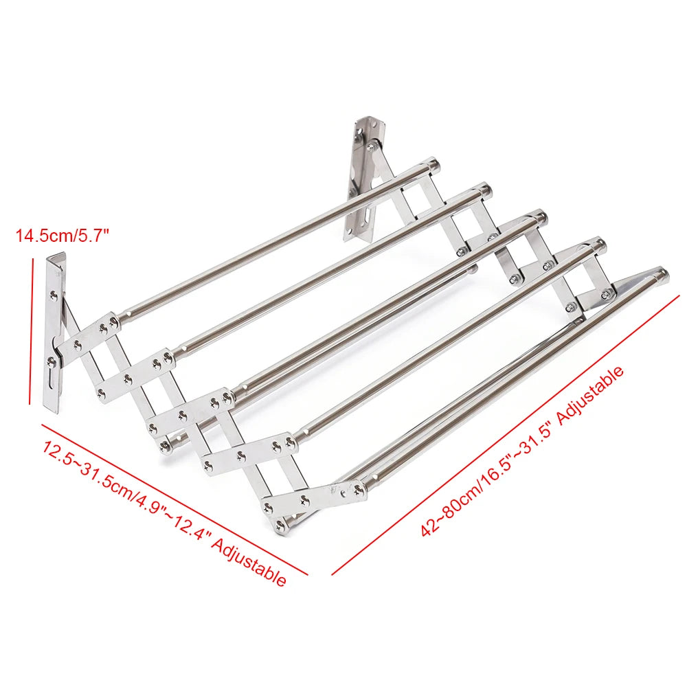 Stainless Steel Wall Mounted Laundry Drying Rack Length