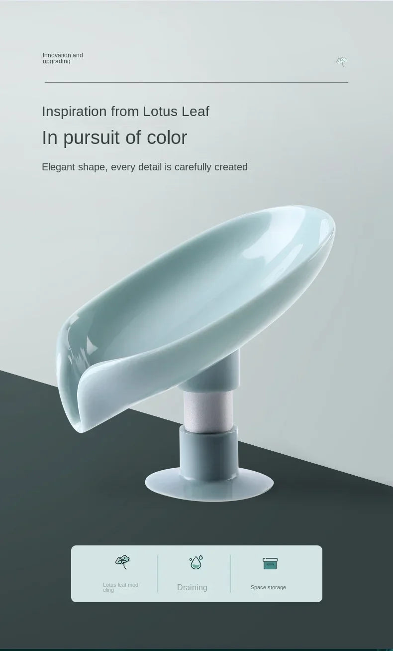 Drain Soap Holder Leaf Shape Soap Box Suction