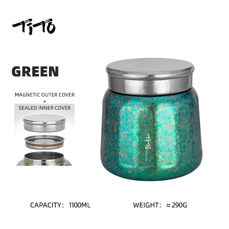 Tito Titanium Pure Titanium Tea Jar Large Storage