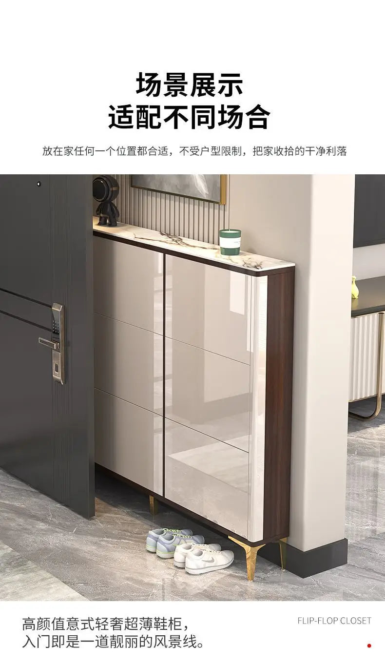 Luxury Ultra-Thin Shoe Cabinet Organizer Storage Living Room