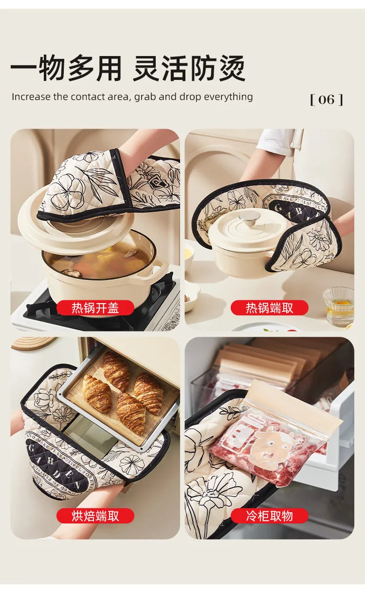 1pc Oven Mitts Microwave Baking Bbq Integrated Glove