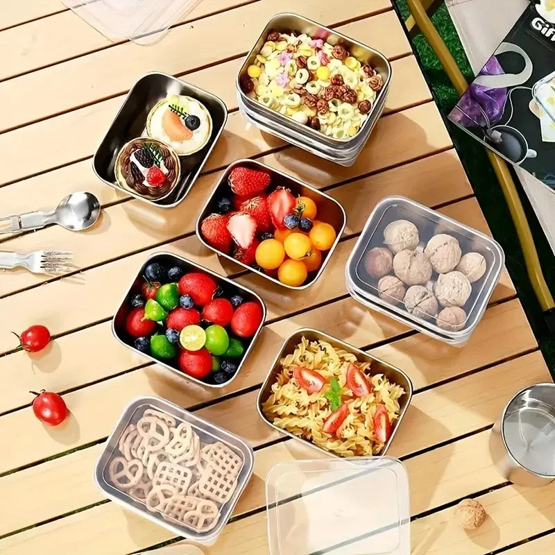 4-Piece Food Grade Stainless Steel Stackable Food Storage