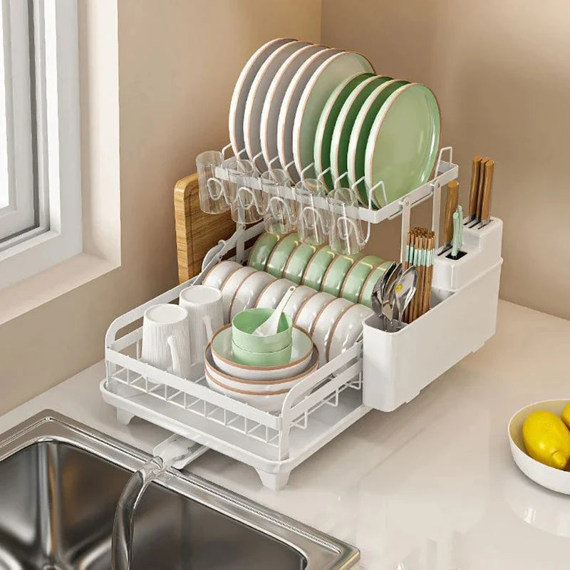 Foldable Dish Drainer Rack Drain Basket - Countertop