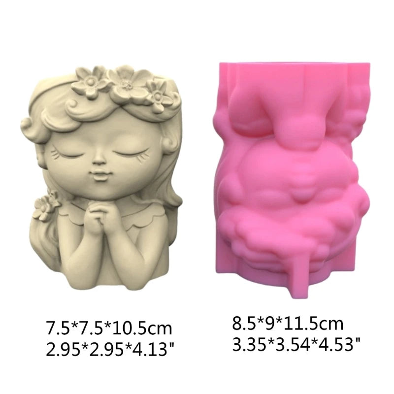 Flower Pot Silicone Mold Angel Girl Succulent Planter