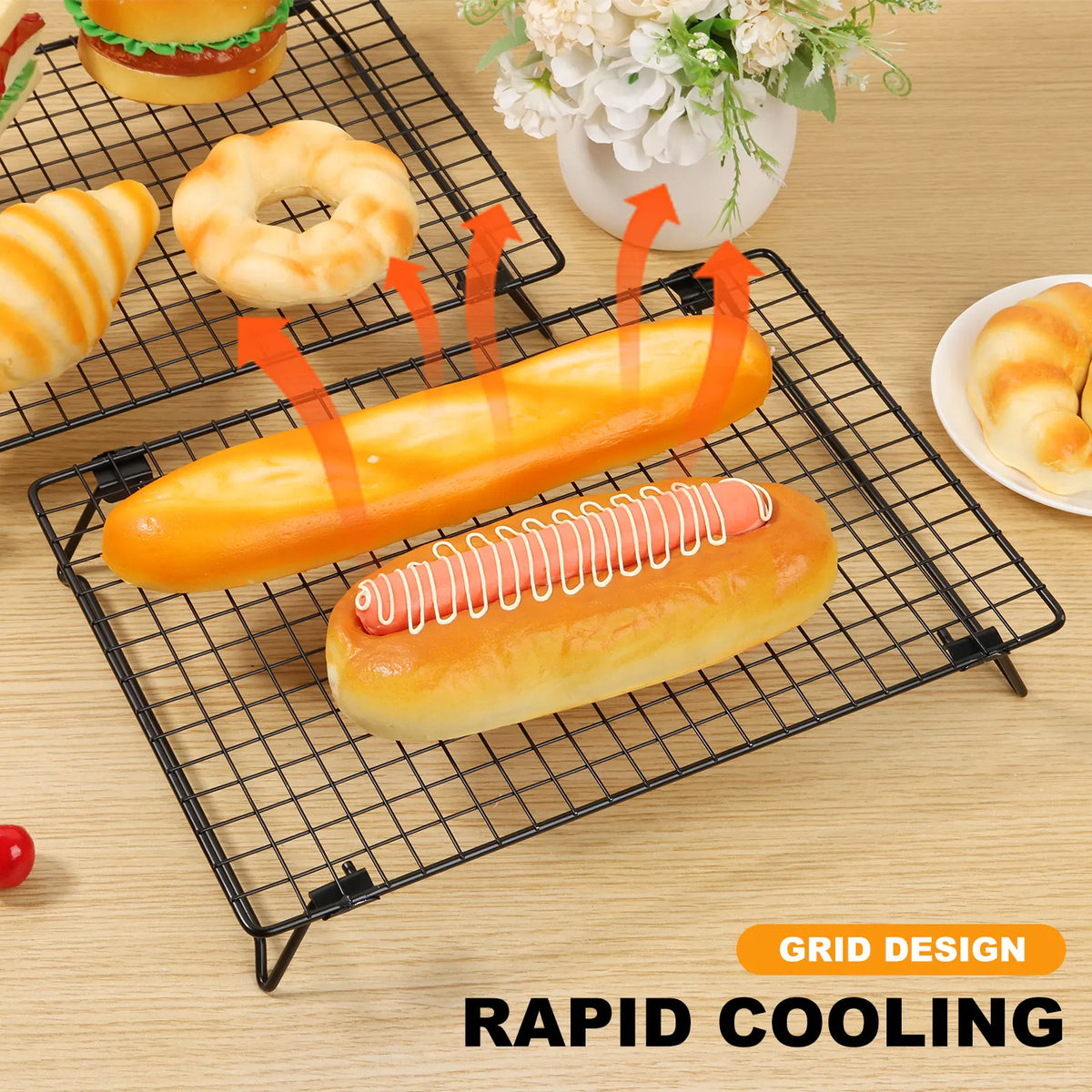 3/2pcs Baking Cooling Rack Metal Stackable Cooling Stand