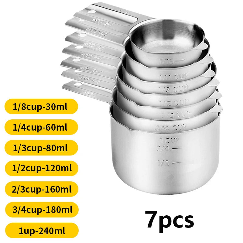 7pcs/Set Metal Measuring Cup Sets Stackable Measuring Cups