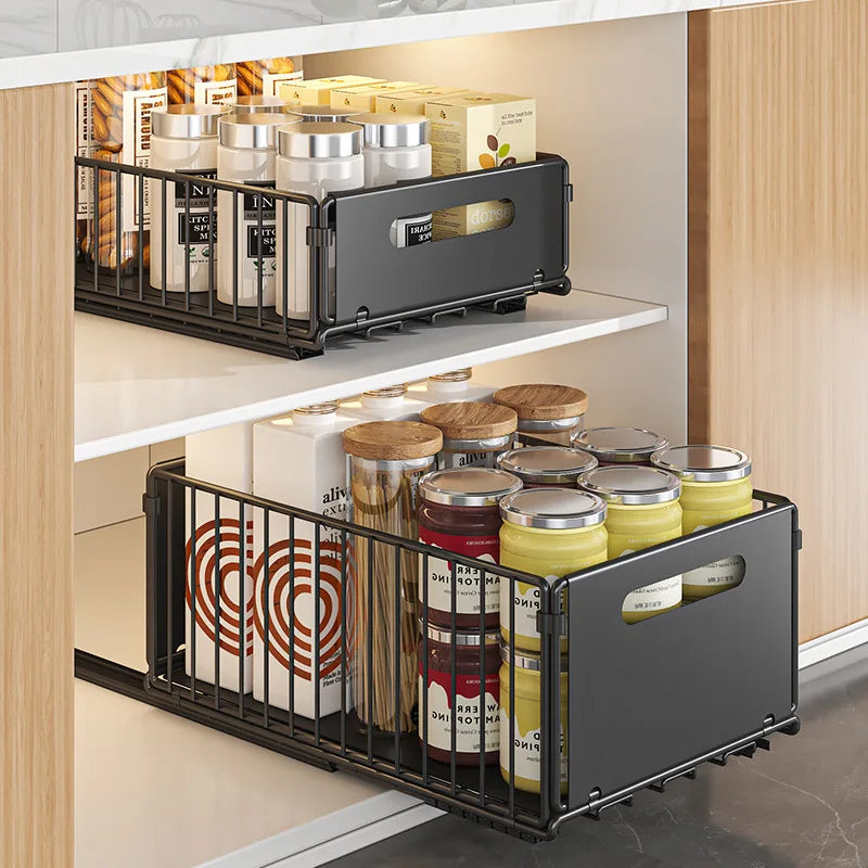 Storage Rack Pull Out Cabinet Organizer Slide Drawer