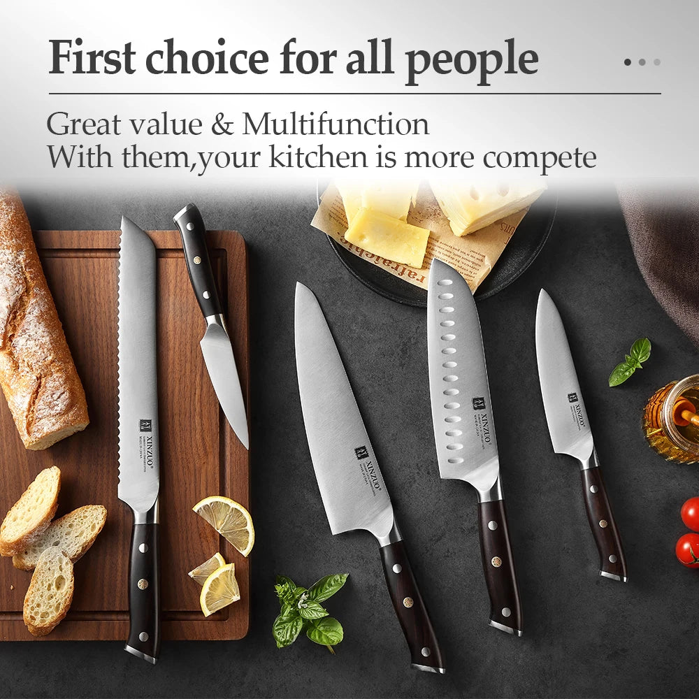 Xinzuo 1-5pcs Stainless Steel Knives Germany 4116 Steel
