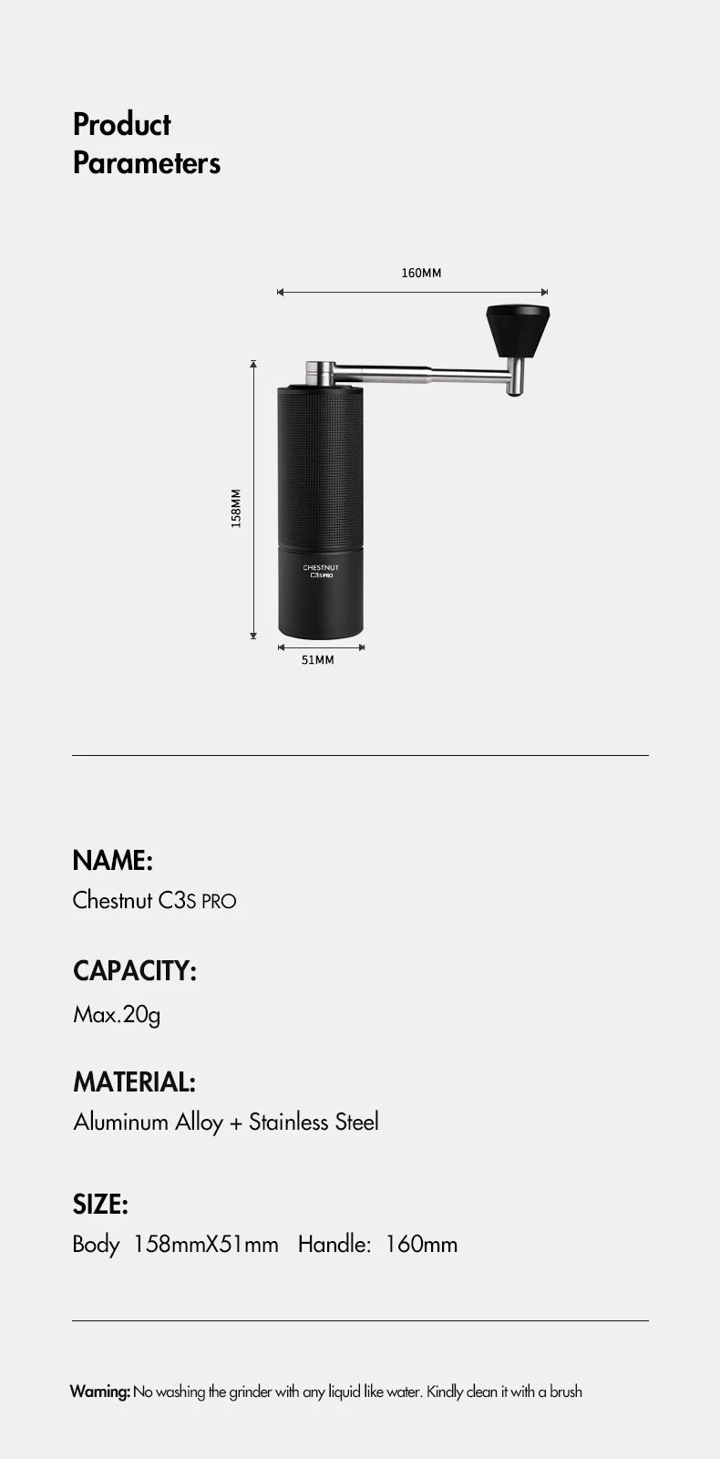 Timemore Store Chestnut C3s Pro Coffee Grinder Capacity