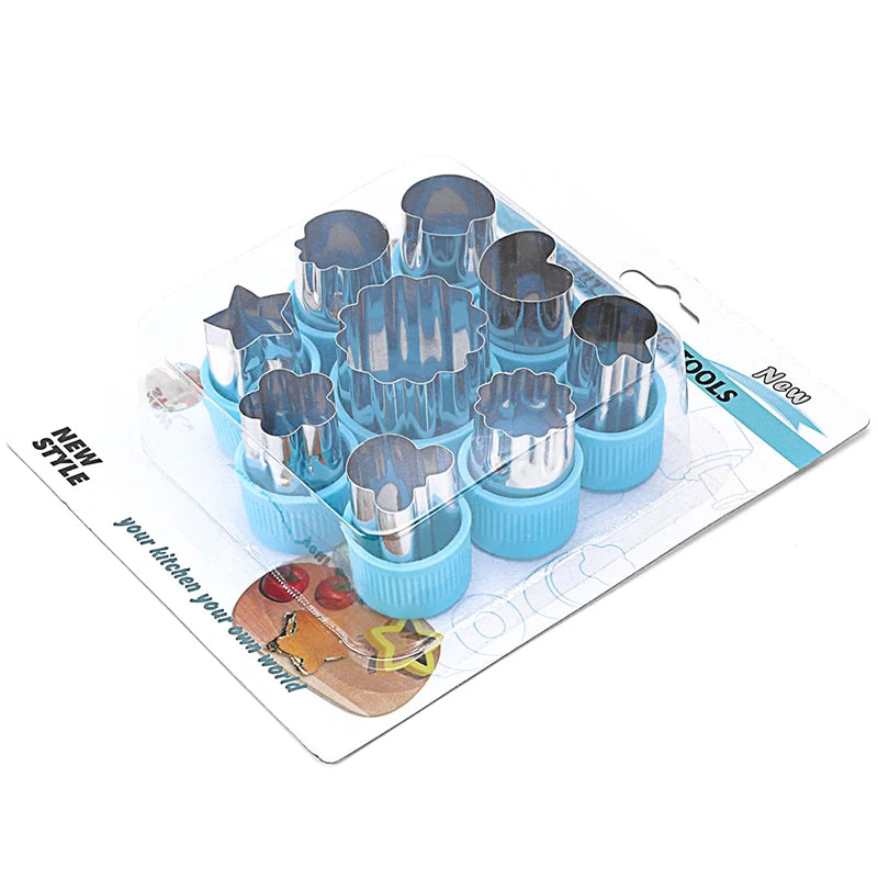 1set Multi-Style Vegetables Cookie Cutter Embossing Mould Cook