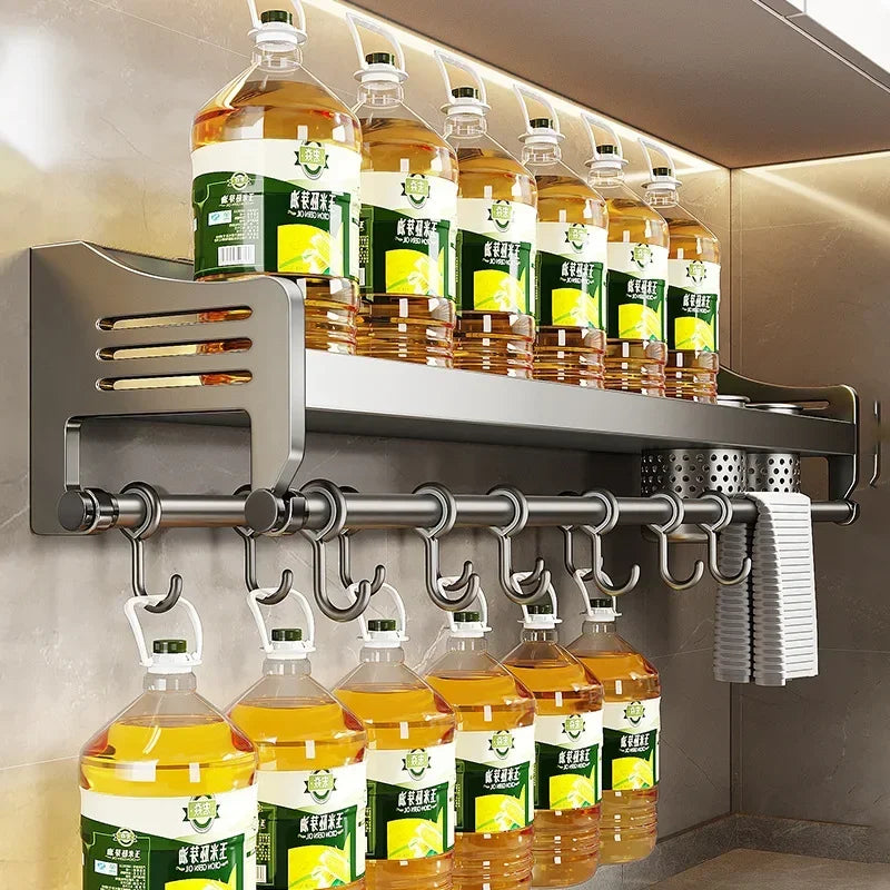 Wall-Mounted Organizer Shelf Spice Storage Rack Seasoning