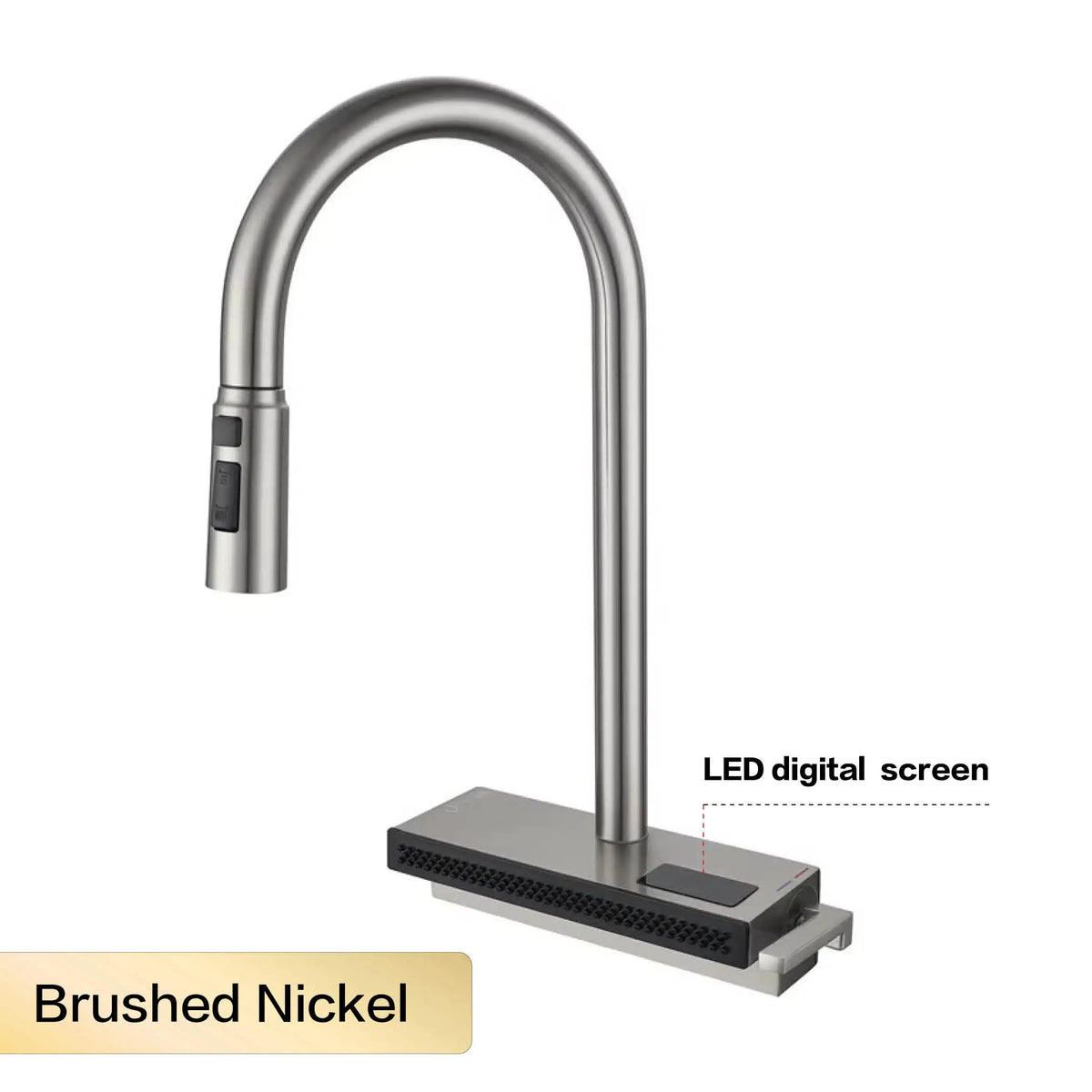 Luxury Gunmetal Brass Led Digital Display Faucet Hole
