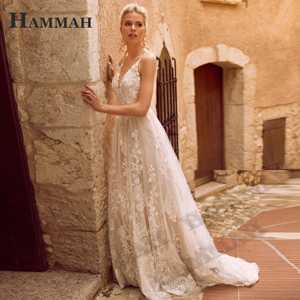 Modest Brush Train Wedding Dresses Brides Gown Tiered