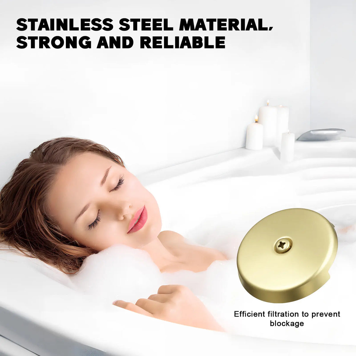 Universal Bath Overflow Cover Rubber Gasket Bathtub Wash