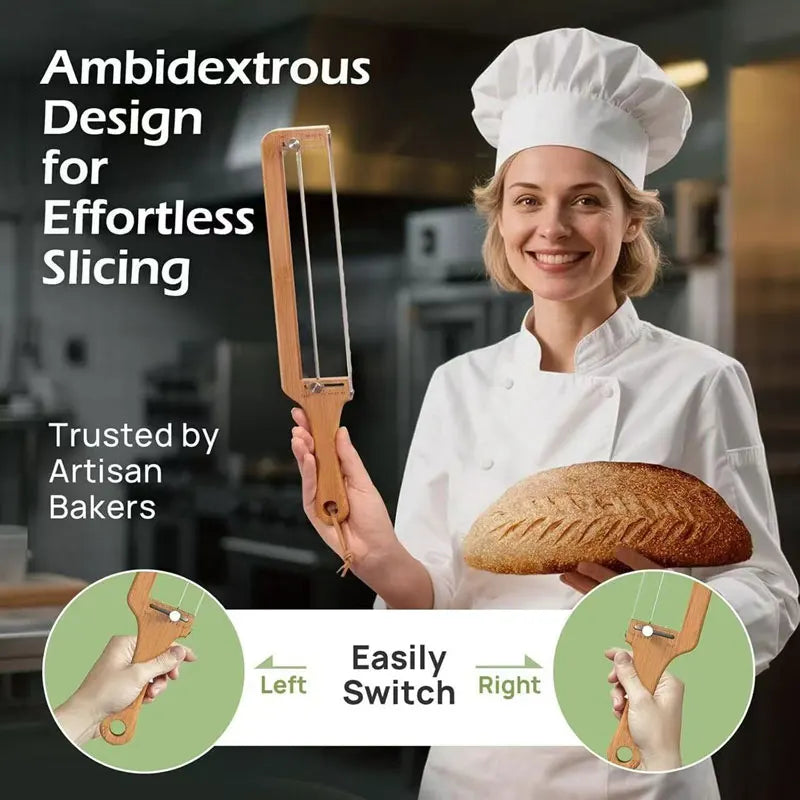 Sourdough Bread Slicer Bow Saw Cutter Double-Sided Adjustable