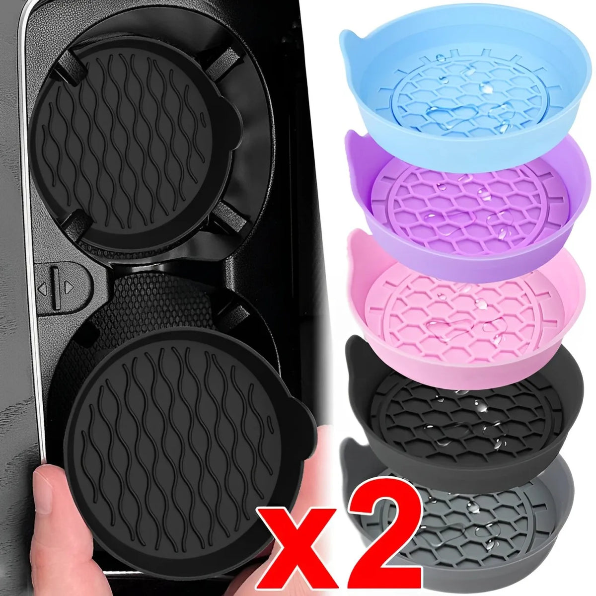 Non-Slip Car Coaster Universal Silicone Mat Car Water