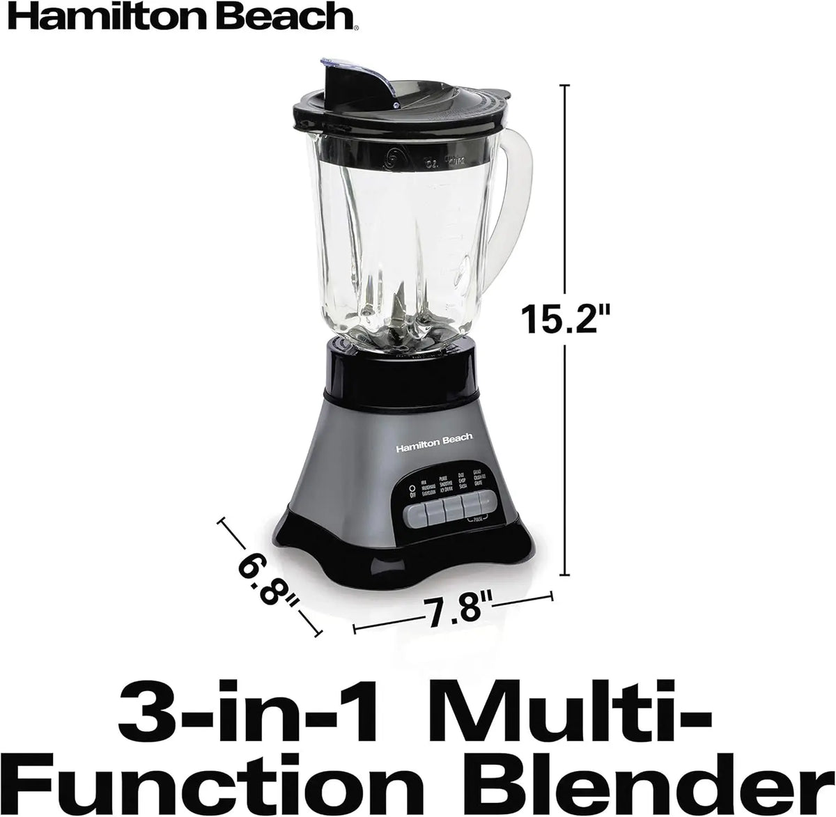 Blender Food Processor Combo 40oz Glass Jar Travel