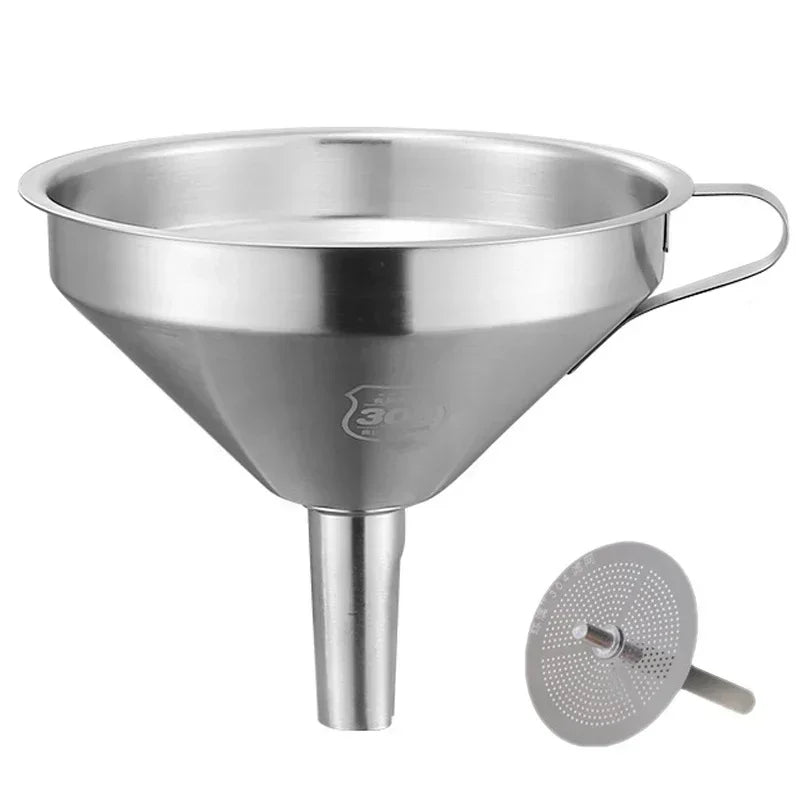 304 Stainless Steel Funnel Metal Wide Mouth Funnel