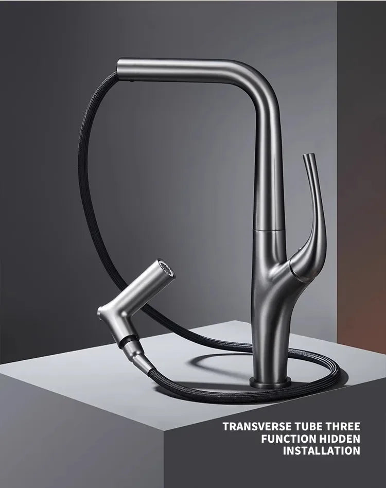 Pull Out Water Filter Tap Brass Crane Deck