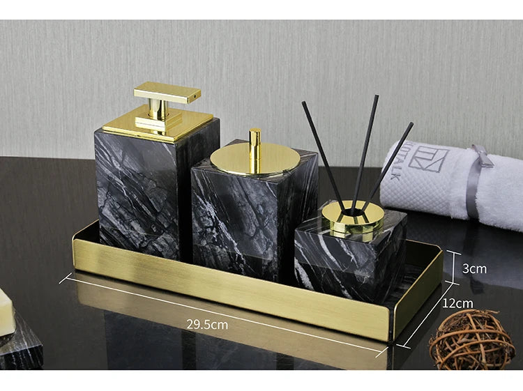 Black Natural Marble Stone Bathroom Luxury Toothbrush Holder
