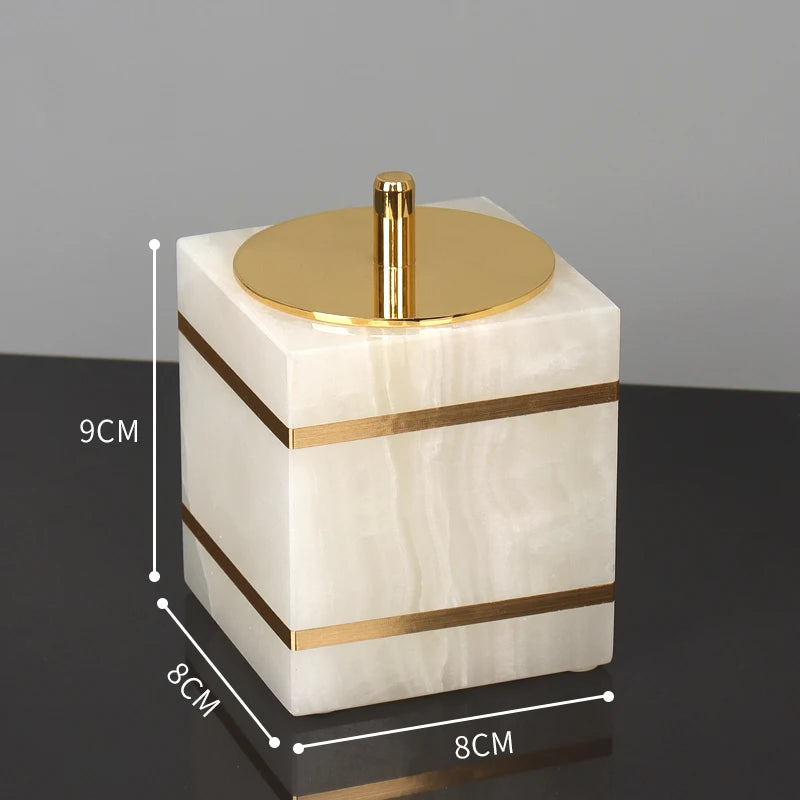 White Onyx Natural Marble Bathroom Gold Luxury Soap