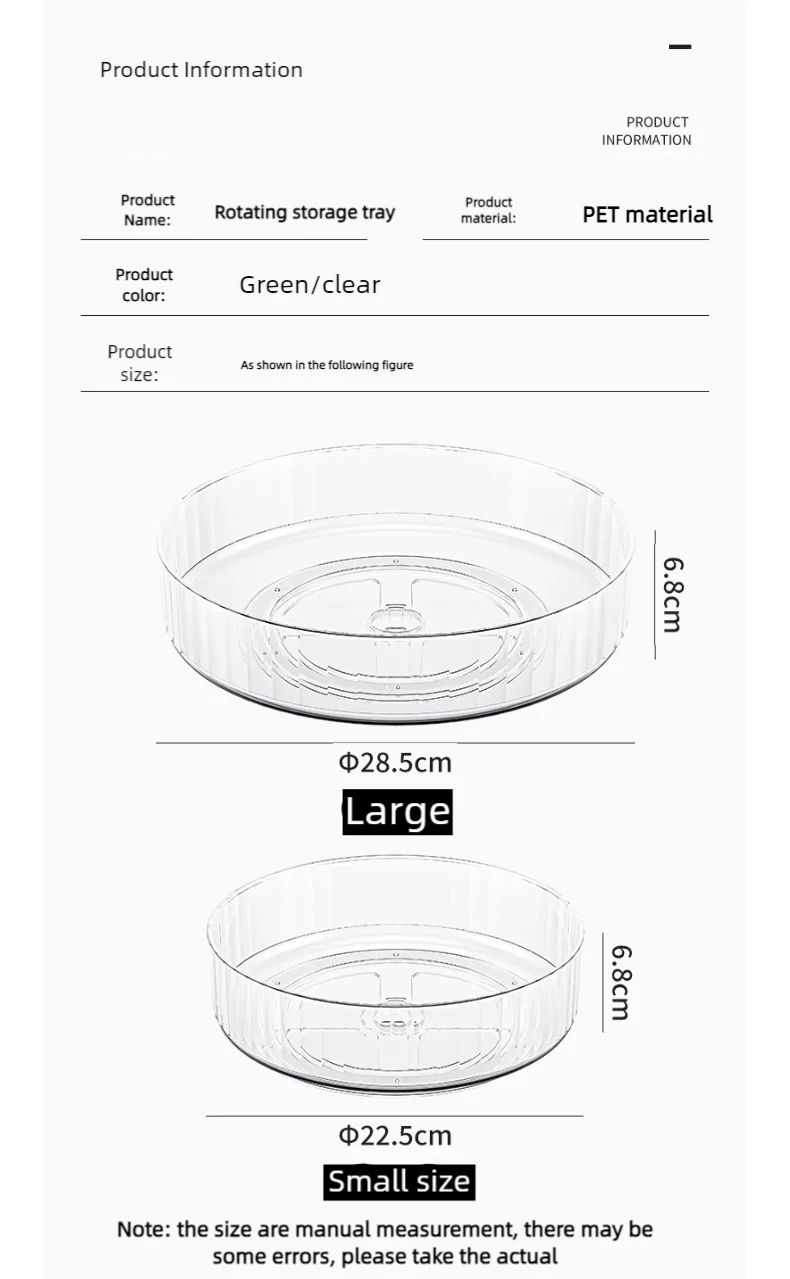 360 Rotating Tray Lazy Susan Fridge Organizer Turntable